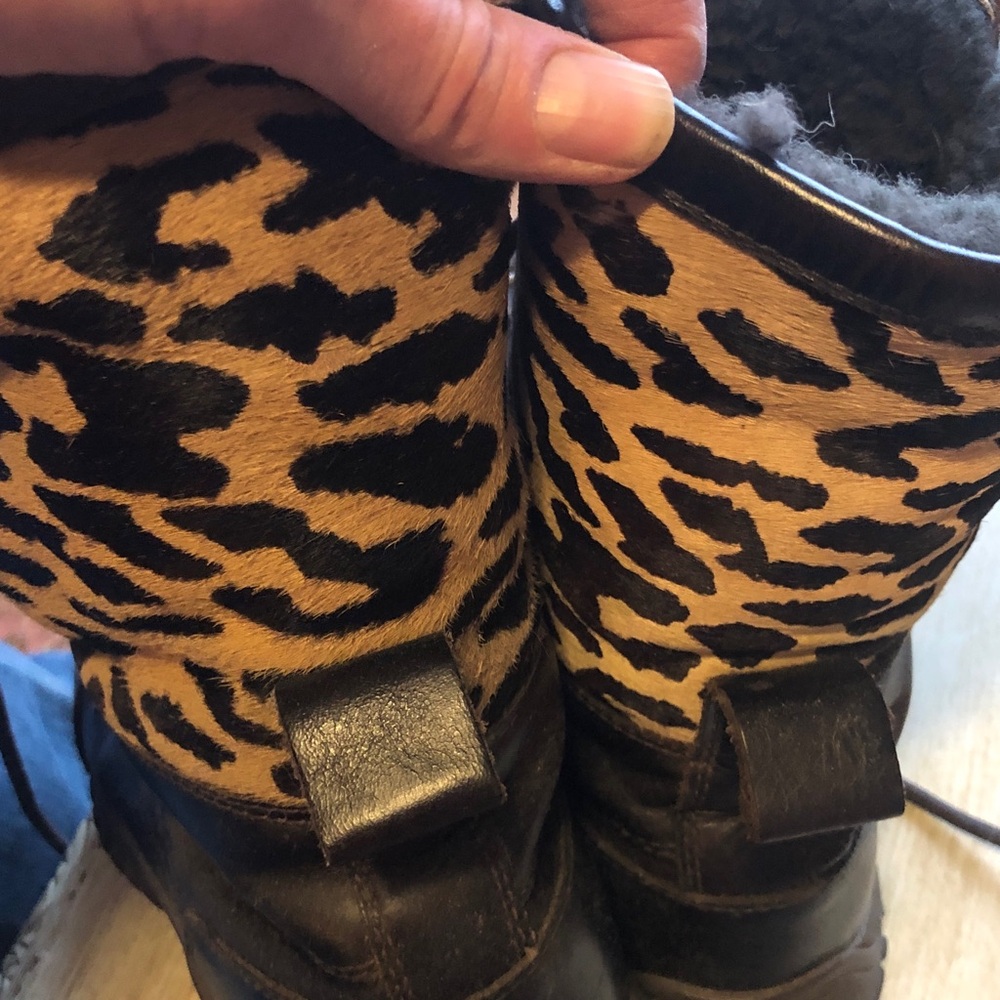 UGG Brown and Leopard Print Winter Boots - Picture 5 of 8